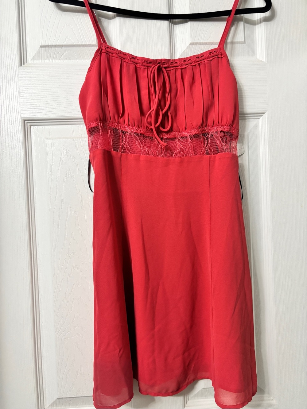 Forever 21 Coral Red Tie-Detail Dress